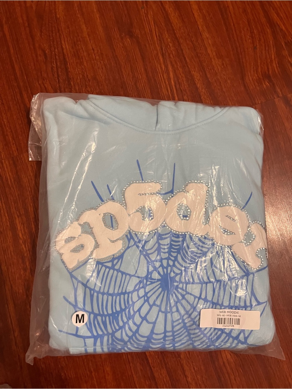 Light Blue Spiderweb Graphic Hoodie